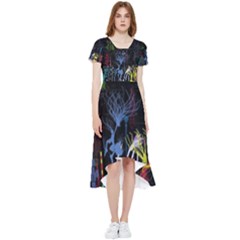 Art Design Graphic Neon Tree Artwork High Low Boho Dress by Bedest