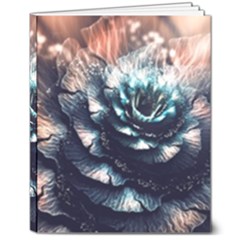 Blue And Brown Flower 3d Abstract Fractal 8  X 10  Hardcover Notebook by Bedest