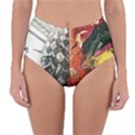 Left And Right Brain Illustration Splitting Abstract Anatomy Reversible High-Waist Bikini Bottoms View3