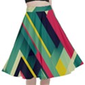 Abstract Geometric Design Pattern A-Line Full Circle Midi Skirt With Pocket View1