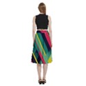 Abstract Geometric Design Pattern A-Line Full Circle Midi Skirt With Pocket View4