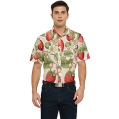 Strawberry Fruit Men s Short Sleeve Pocket Shirt  by Bedest