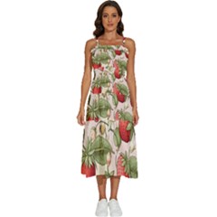 Strawberry Fruit Sleeveless Shoulder Straps Boho Dress by Bedest