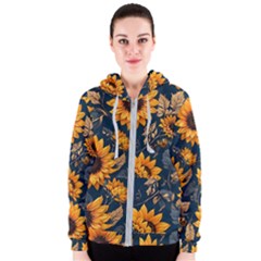 Flower Pattern Spring Women s Zipper Hoodie by Bedest