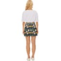Flower Grey Pattern Floral Mini Front Wrap Skirt View4