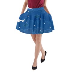 Sky Night Moon Clouds Crescent A-line Pocket Skirt by Proyonanggan