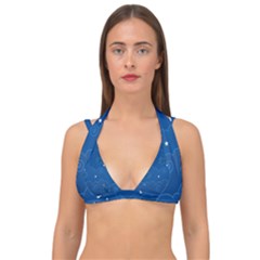 Sky Night Moon Clouds Crescent Double Strap Halter Bikini Top by Proyonanggan