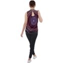 Art Pattern Design Mock Neck Chiffon Sleeveless Top View2