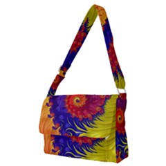 Fractal Spiral Bright Colors Full Print Messenger Bag (m) by Proyonanggan