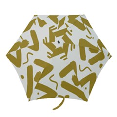 Tribal White And Gold Mini Folding Umbrella by Khoncepts