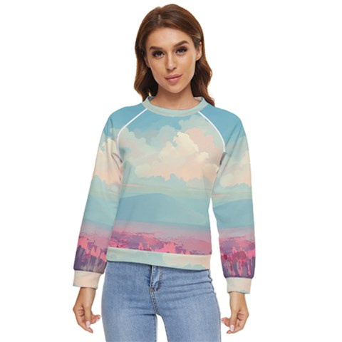 Anime Landscape Women s Long Sleeve Raglan T-shirt by Sarkoni