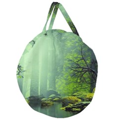 Trees Forest Artwork Nature Beautiful Landscape Giant Round Zipper Tote by Sarkoni