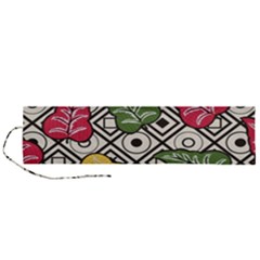 Leaves Foliage Batik Seamless Roll Up Canvas Pencil Holder (l) by Sarkoni