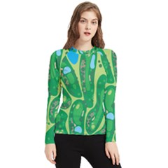 Golf Course Par Golf Course Green Women s Long Sleeve Rash Guard by Sarkoni
