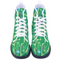 Golf Course Par Golf Course Green Kid s High-top Canvas Sneakers by Sarkoni