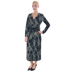 Comouflage,army Velvet Maxi Wrap Dress by nateshop