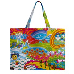 Vintage 1960s Psychedelic Zipper Mini Tote Bag by Sarkoni