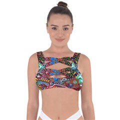 Psychedelic Trippy Hippie  Weird Art Bandaged Up Bikini Top by Sarkoni