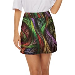 Abstract Psychedelic Mini Front Wrap Skirt by Sarkoni