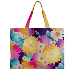 Watercolors Flowers Zipper Mini Tote Bag by LalyLauraFLM