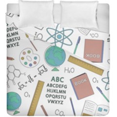 School Subjects And Objects Vector Illustration Seamless Pattern Duvet Cover Double Side (king Size) by Grandong