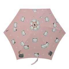 Cute Cat Cartoon Doodle Seamless Pink Pattern Mini Folding Umbrellas by Grandong