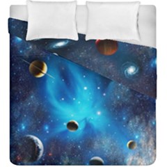 3d Universe Space Star Planet Duvet Cover Double Side (king Size) by Grandong