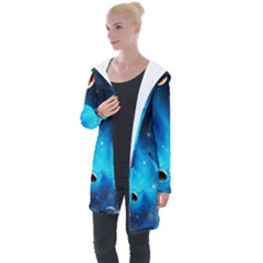 3d Universe Space Star Planet Longline Hooded Cardigan by Grandong