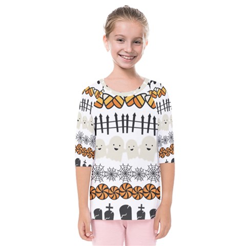 Halloween Holidays Kids  Quarter Sleeve Raglan T-shirt by Sarkoni