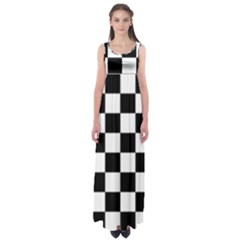 Black White Chess Board Empire Waist Maxi Dress by Ndabl3x