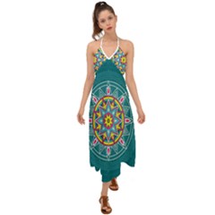 Abstract Digital Artwork Halter Tie Back Dress  by Ndabl3x