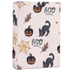 Cat Halloween Pattern Playing Cards Single Design (rectangle) With Custom Box by Ndabl3x