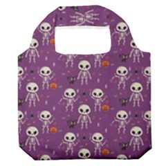 Skull Halloween Pattern Premium Foldable Grocery Recycle Bag by Ndabl3x