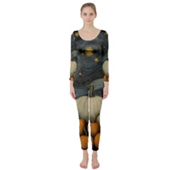 Pumpkin Halloween Long Sleeve Catsuit by Ndabl3x