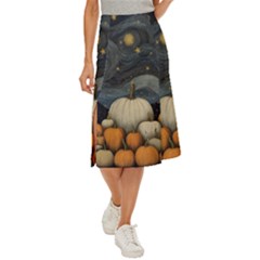 Pumpkin Halloween Midi Panel Skirt by Ndabl3x