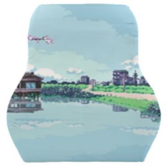 Japanese Themed Pixel Art The Urban And Rural Side Of Japan Car Seat Back Cushion  by Sarkoni