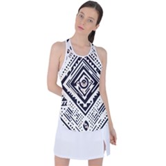 Tribal Pattern Racer Back Mesh Tank Top by Sobalvarro