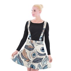 Eyes Pattern Suspender Skater Skirt by Valentinaart