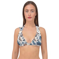 Eyes Pattern Double Strap Halter Bikini Top by Valentinaart
