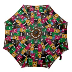 Cats Funny Colorful Pattern Texture Hook Handle Umbrellas (large) by Grandong