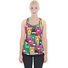 Cats Funny Colorful Pattern Texture Piece Up Tank Top by Grandong
