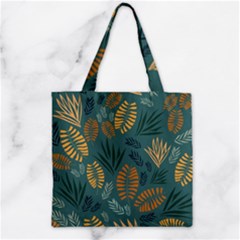 Leaves Pattern Texture Plant Zipper Grocery Tote Bag by Grandong