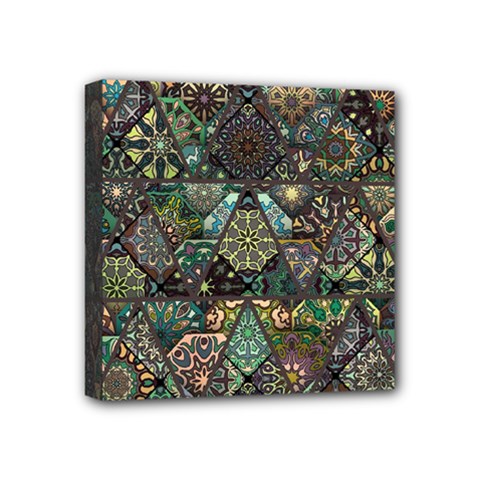 Digital Art Triangle Pattern Texture Mosaic Mini Canvas 4  X 4  (stretched) by Grandong