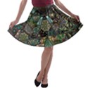 Digital Art Triangle Pattern Texture Mosaic A-line Skater Skirt View1