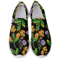 Flower Pattern Art Floral Texture Men s Slip On Sneakers by Grandong