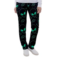 Alien Green Black Pattern Women s Casual Pants by Ndabl3x