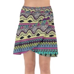 Aztec Design Wrap Front Skirt by nateshop