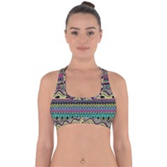 Aztec Design Cross Back Hipster Bikini Top  by nateshop