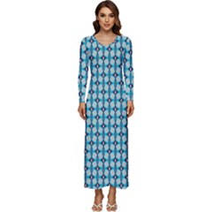 Arabic Pattern Long Sleeve Longline Maxi Dress by Sparkle