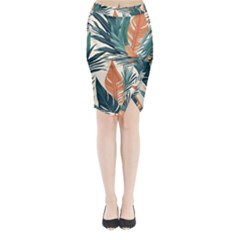 Colorful Tropical Leaf Midi Wrap Pencil Skirt by Jack14